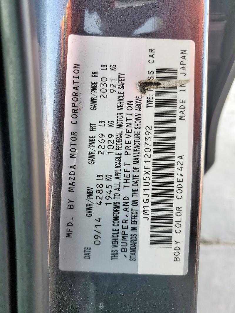 2015 MAZDA 6 SPORT - JM1GJ1U5XF1207392