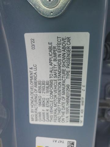 2022 HONDA CIVIC SPOR 19XFL1H89NE012549