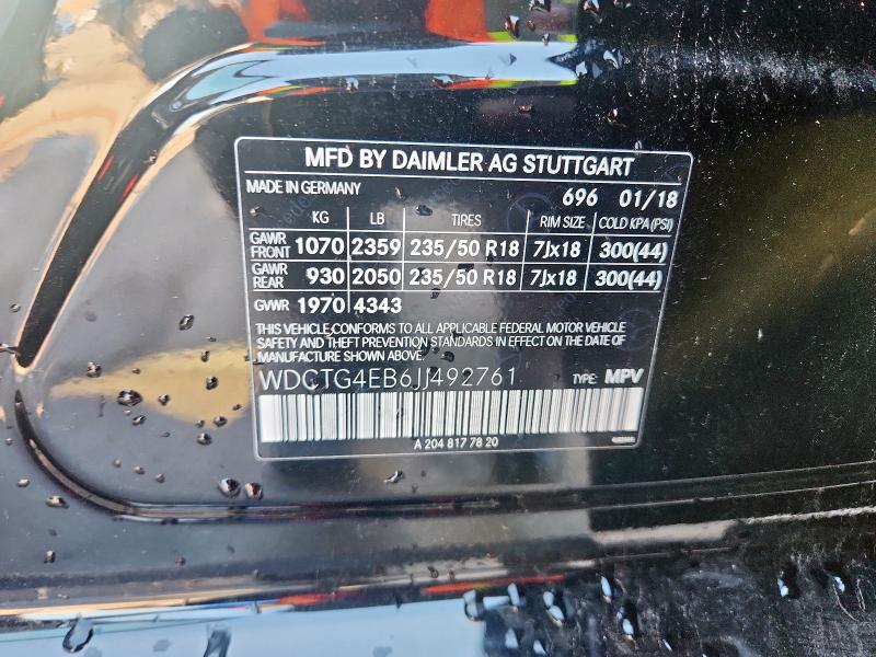 2018 MERCEDES-BENZ GLA 250 WDCTG4EB6JJ492761