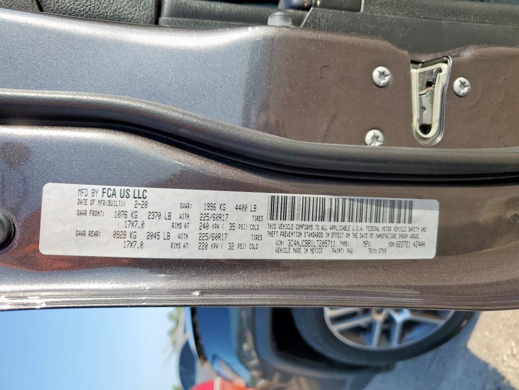 2020 JEEP COMPASS LATITUDE 3C4NJCBB1LT205711