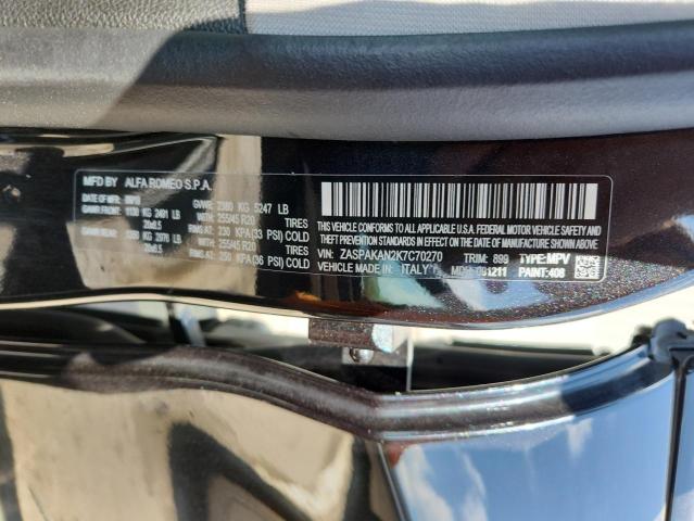 2019 ALFA ROMEO STELVIO ZASPAKAN2K7C70270