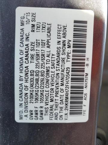 2015 HONDA CR-V EXL 2HKRM4H72FH705429