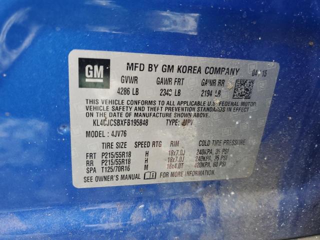 2015 BUICK ENCORE KL4CJCSBXFB195848