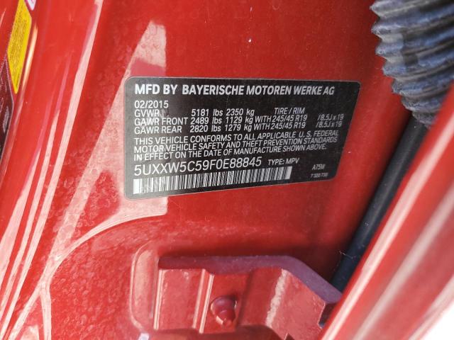 2015 BMW X4 XDRIVE3 5UXXW5C59F0E88845