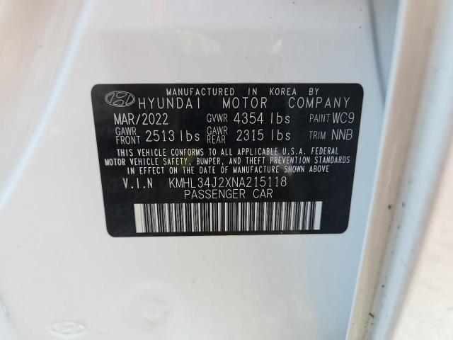 2022 HYUNDAI SONATA LIMITED KMHL34J2XNA215118