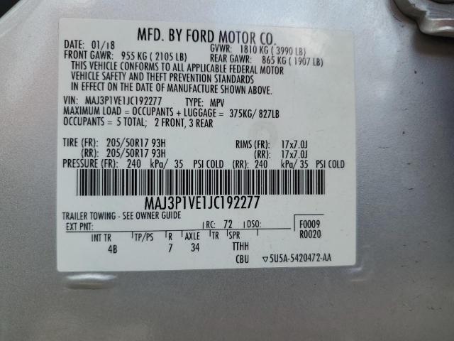 2018 FORD ECOSPORT T MAJ3P1VE1JC192277