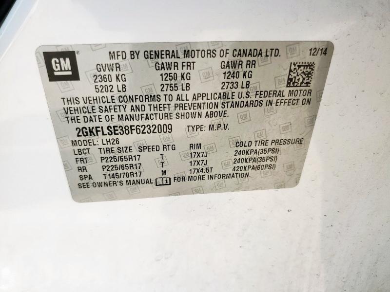 2015 GMC TERRAIN SLT 2GKFLSE38F6232009