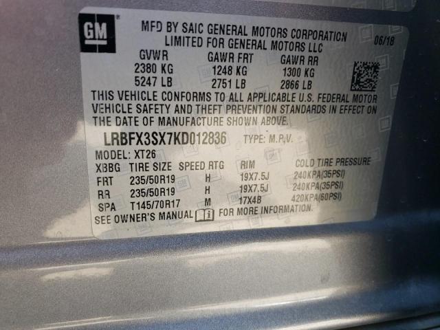 2019 BUICK ENVISION P LRBFX3SX7KD012836
