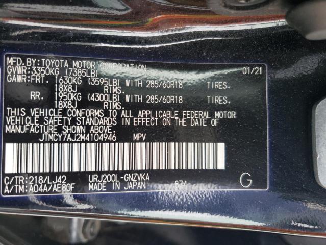 2021 TOYOTA LAND CRUIS JTMCY7AJ2M4104946