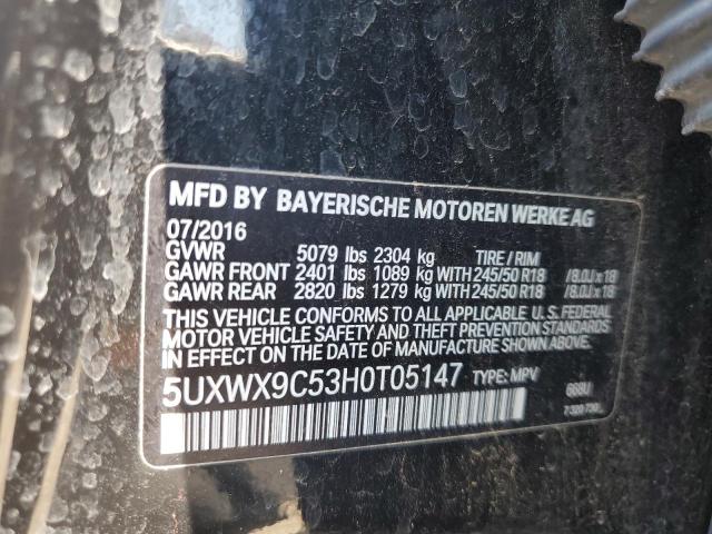 2017 BMW X3 XDRIVE2 5UXWX9C53H0T05147