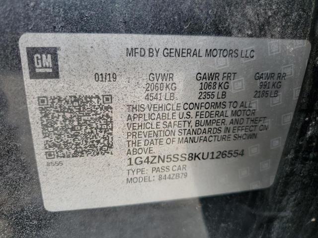 2019 BUICK LACROSSE P 1G4ZN5SS8KU126554