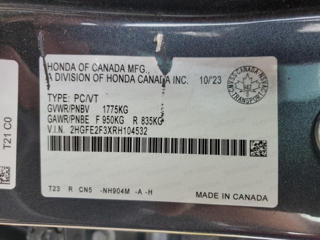 2024 HONDA CIVIC EX 2HGFE2F3XRH104532