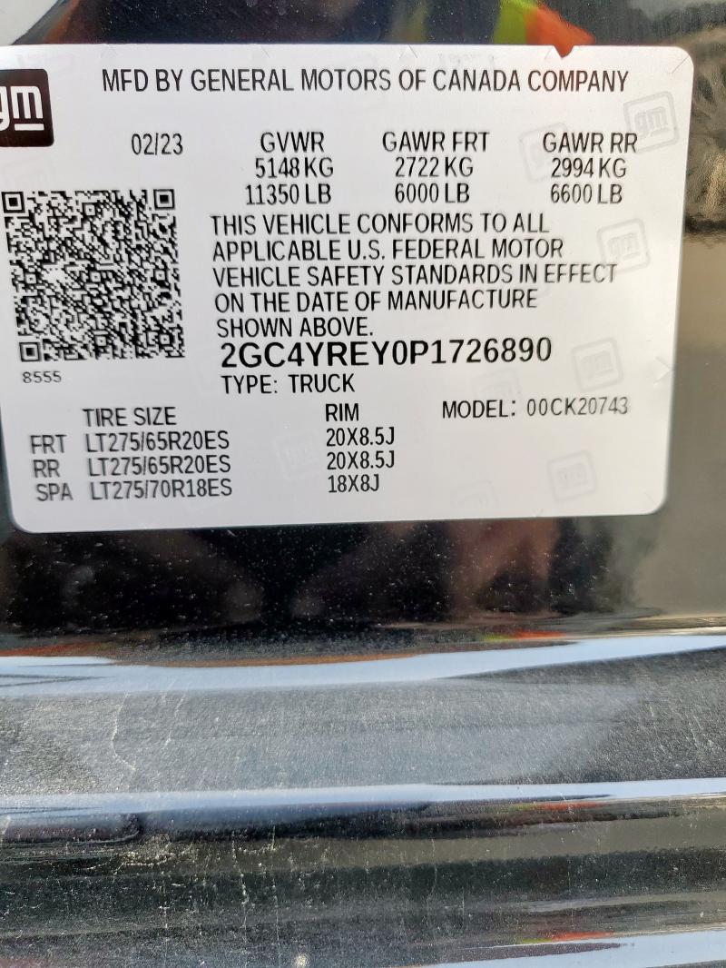 2023 CHEVROLET SILVERADO K2500 HIGH COUNTRY 2GC4YREY0P1726890