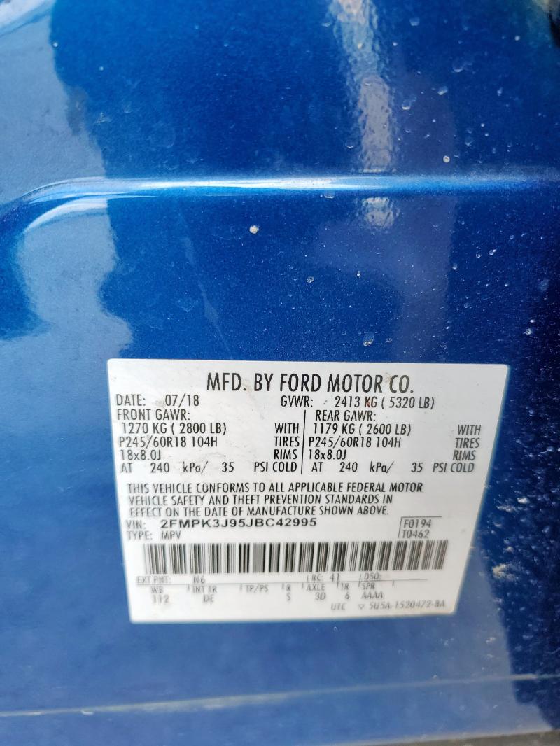 2018 FORD EDGE SEL - 2FMPK3J95JBC42995