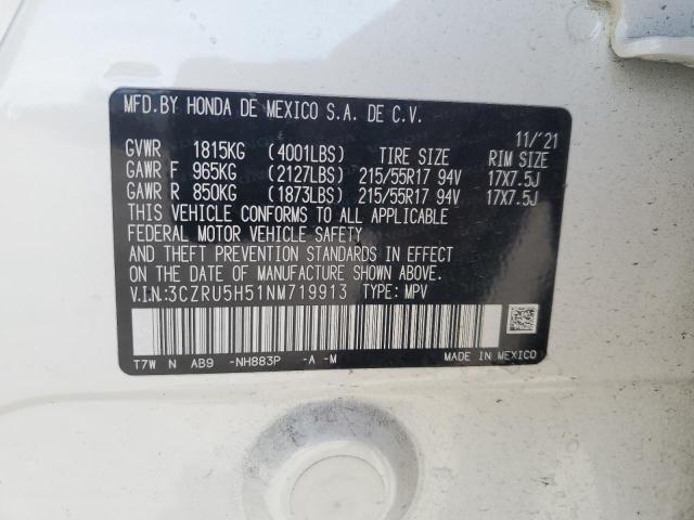 2022 HONDA HR-V EX 3CZRU5H51NM719913
