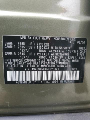2016 SUBARU OUTBACK 2. 4S4BSANC4G3323340