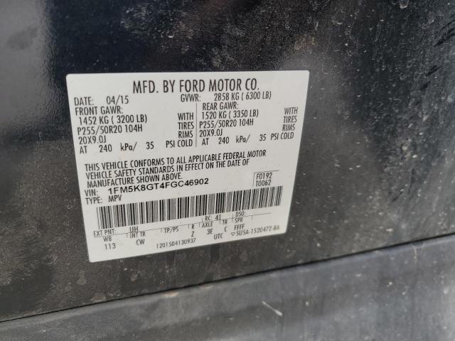 2015 FORD EXPLORER SPORT 1FM5K8GT4FGC46902