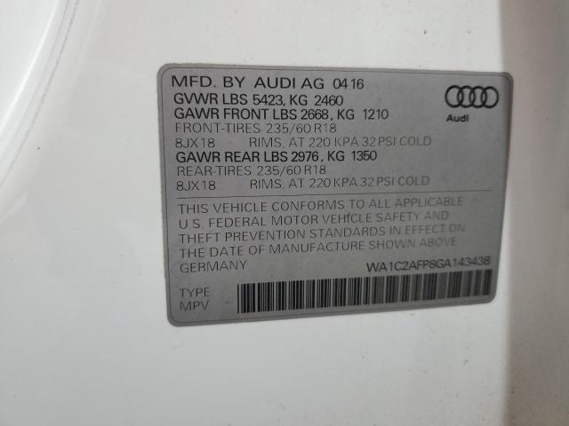 2016 AUDI Q5 PREMIUM WA1C2AFP8GA143438