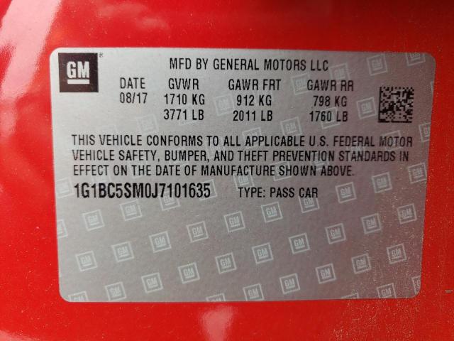 2018 CHEVROLET CRUZE LS 1G1BC5SM0J7101635
