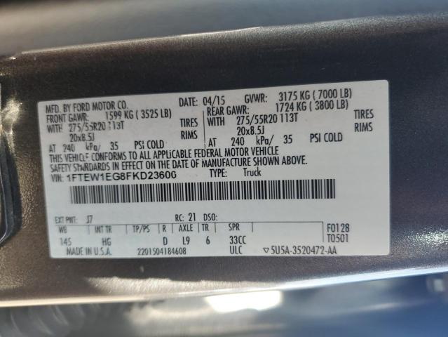 2015 FORD F150 SUPER 1FTEW1EG8FKD23600