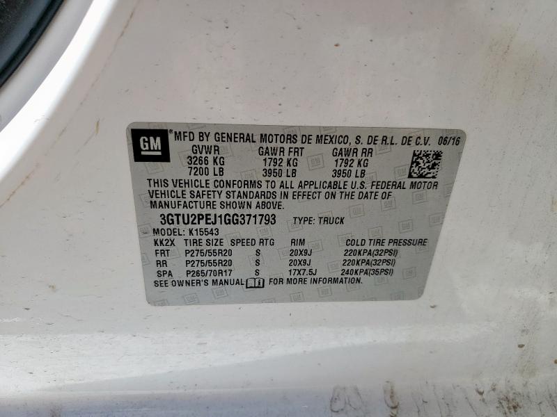 2016 GMC SIERRA K15 - 3GTU2PEJ1GG371793
