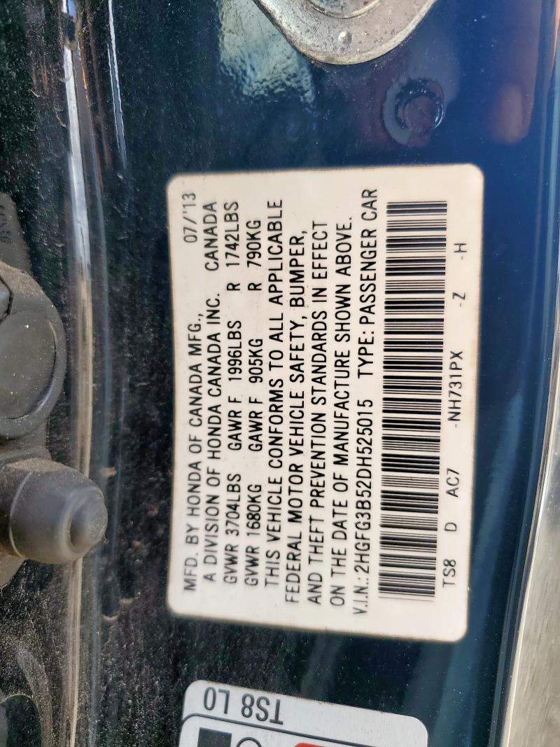 2013 HONDA CIVIC LX - 2HGFG3B52DH525015
