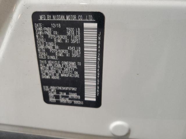 2019 NISSAN ARMADA PLA JN8AY2NE5K9757962