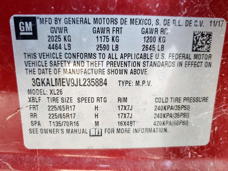 2018 GMC TERRAIN SL 3GKALMEV9JL235884