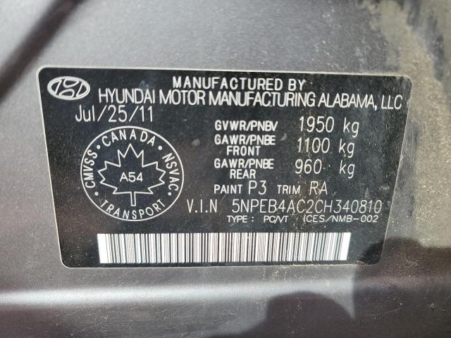 2012 HYUNDAI SONATA GLS - 5NPEB4AC2CH340810