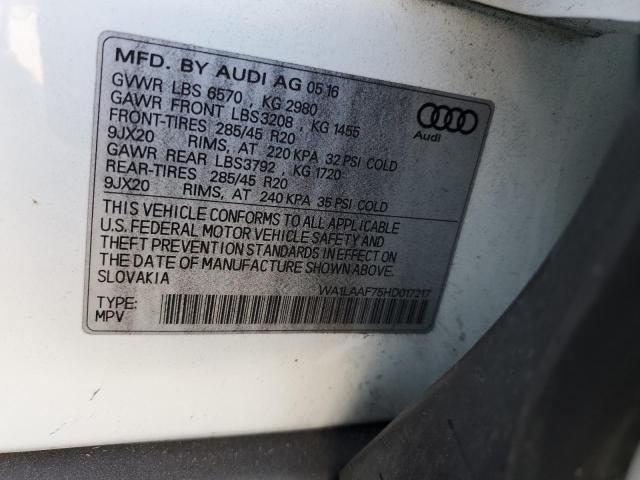 2017 AUDI Q7 PREMIUM PLUS WA1LAAF75HD017217