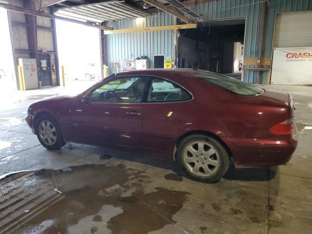 MERCEDES-BENZ CLK 320 2002 maroon coupe gas WDBLJ65G02T127382 photo #3