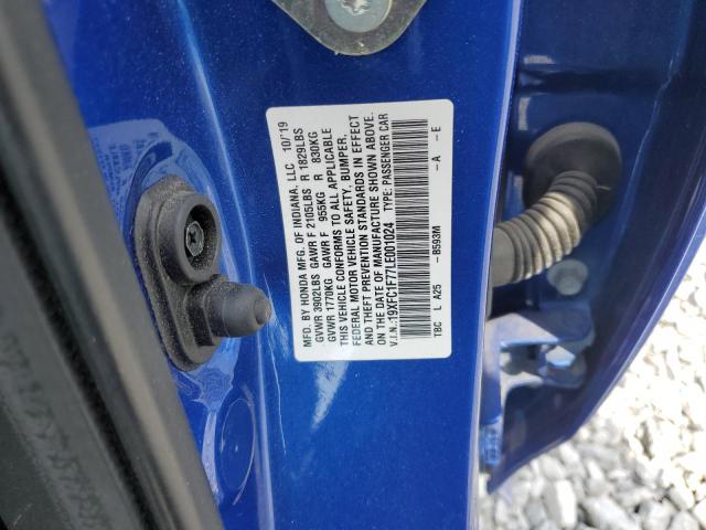 2020 HONDA CIVIC EXL 19XFC1F77LE001024