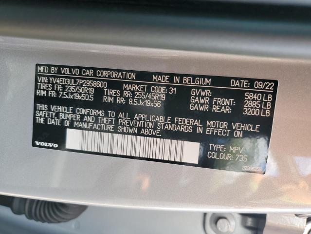 2023 VOLVO XC40 RECHA YV4ED3UL7P2958600