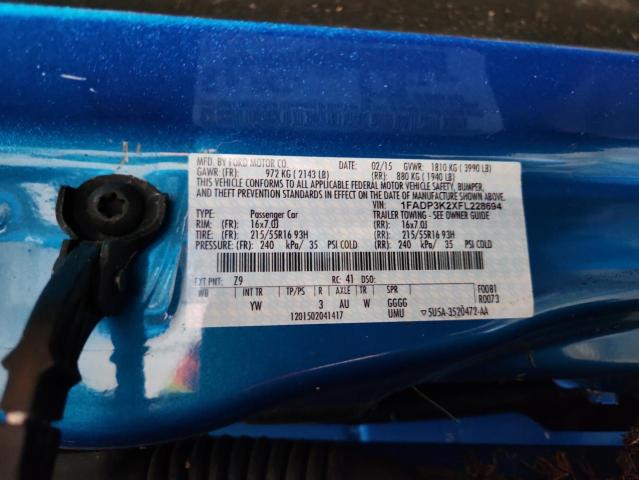 2015 FORD FOCUS SE 1FADP3K2XFL228694