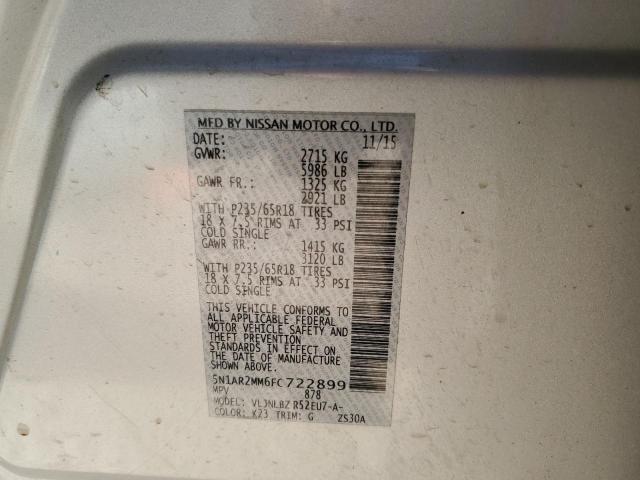 2015 NISSAN PATHFINDER 5N1AR2MM6FC722899