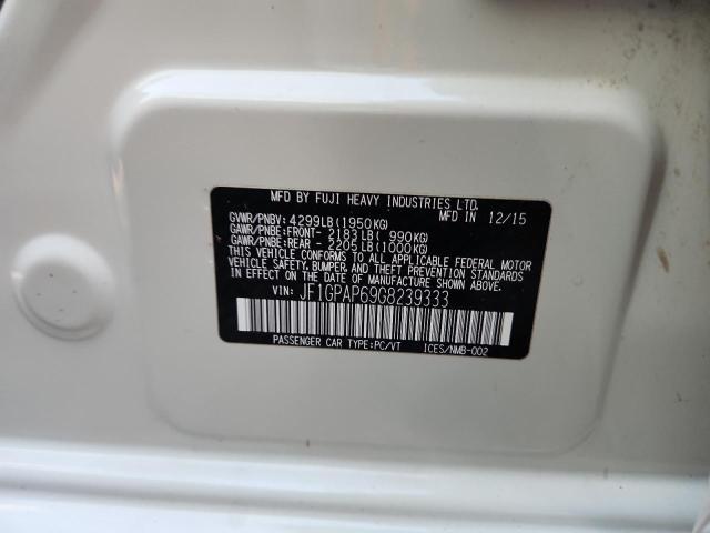 2016 SUBARU IMPREZA SP JF1GPAP69G8239333