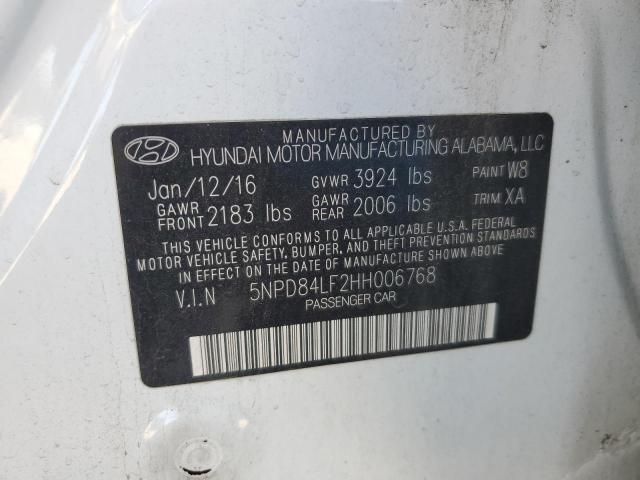 2017 HYUNDAI ELANTRA SE 5NPD84LF2HH006768