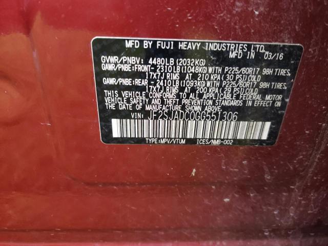 2016 SUBARU FORESTER 2.5I PREMIUM - JF2SJADC0GG551306