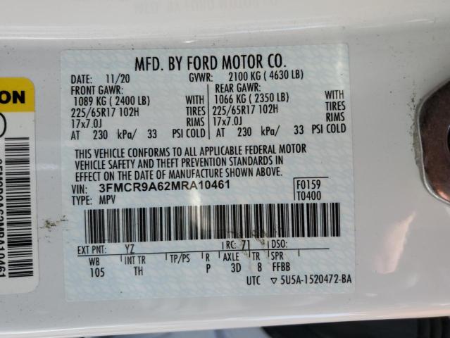 2021 FORD BRONCO SPO 3FMCR9A62MRA10461