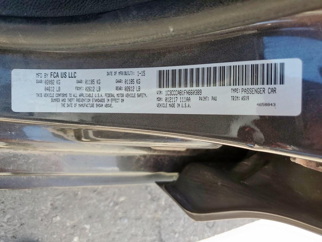 2015 CHRYSLER 200 LIMITE 1C3CCCAB1FN660389