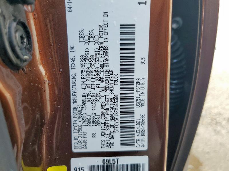 2014 TOYOTA TUNDRA CRE - 5TFGY5F1XEX165380