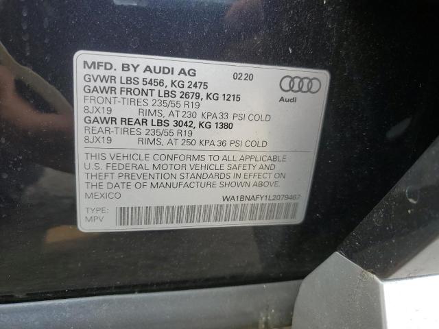 2020 AUDI Q5 PREMIUM WA1BNAFY1L2079467