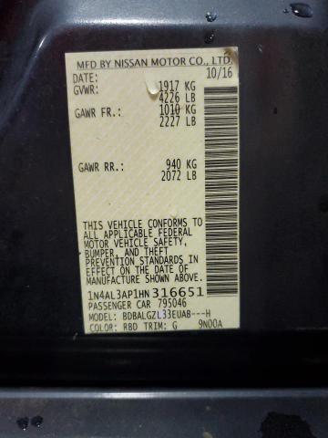 2017 NISSAN ALTIMA 2.5 - 1N4AL3AP1HN316651
