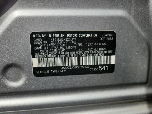 2019 MITSUBISHI OUTLANDER JA4AZ3A37KZ022137