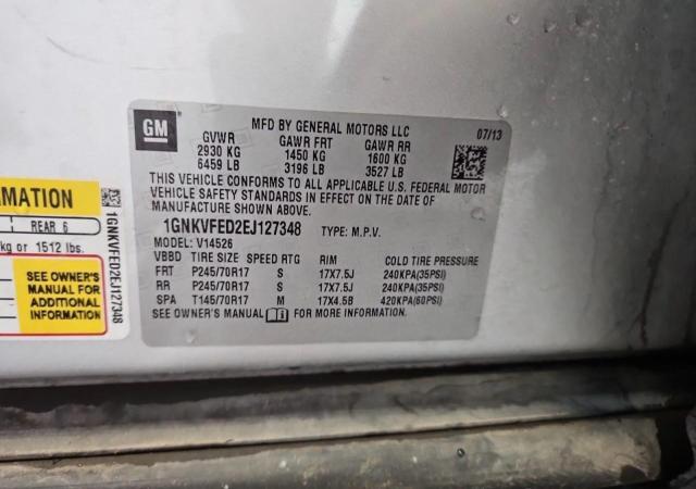 2014 CHEVROLET TRAVERSE L - 1GNKVFED2EJ127348