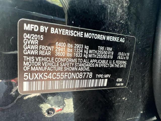 2015 BMW X5 XDRIVE3 5UXKS4C55F0N08778