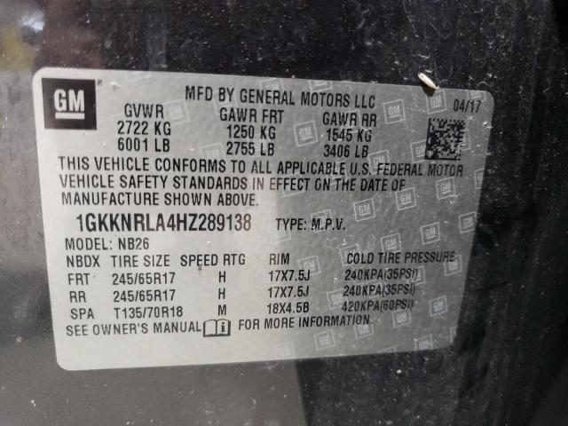 2017 GMC ACADIA SLE 1GKKNRLA4HZ289138