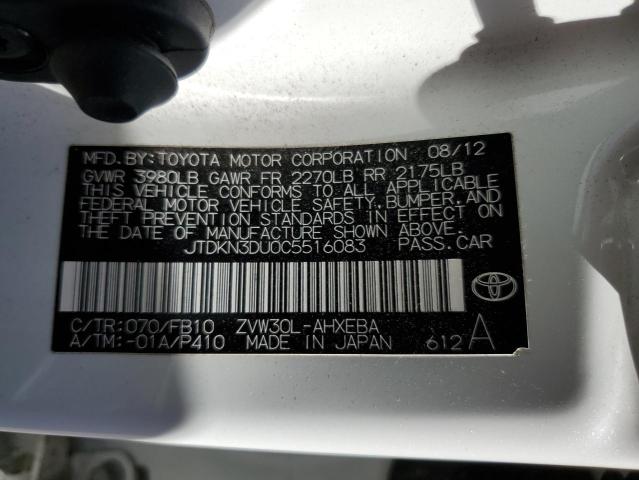 2012 TOYOTA PRIUS - JTDKN3DU0C5516083