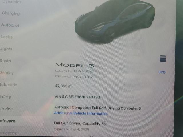 2022 TESLA MODEL 3 5YJ3E1EB6NF248793