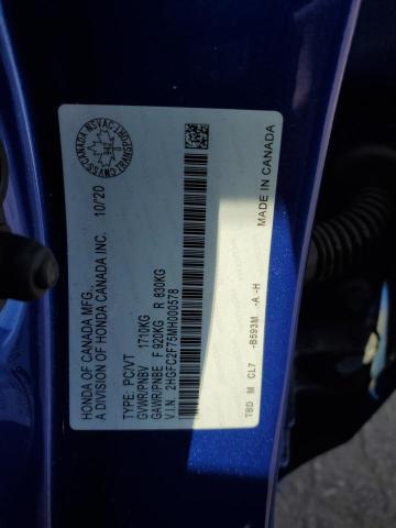 2021 HONDA CIVIC EX 2HGFC2F75MH000578